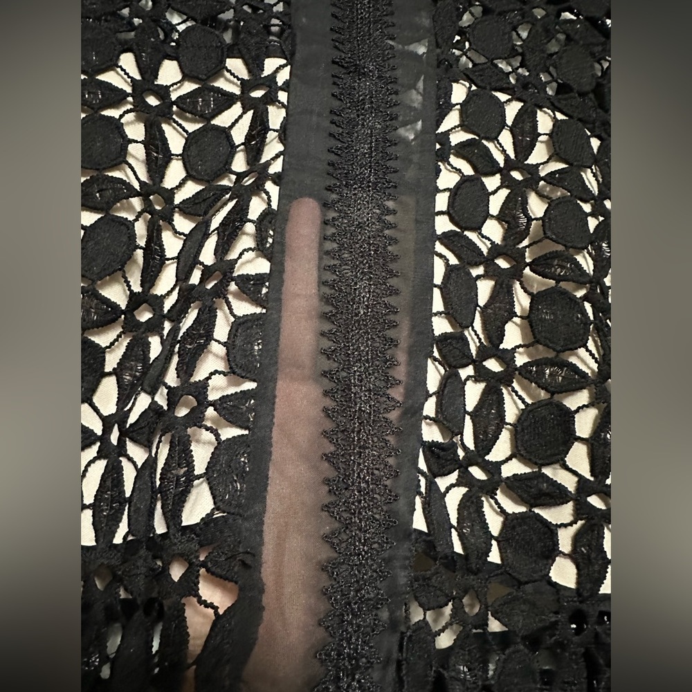Lace Openwork Mock Neck Mini Dress - Picture 13 of 13